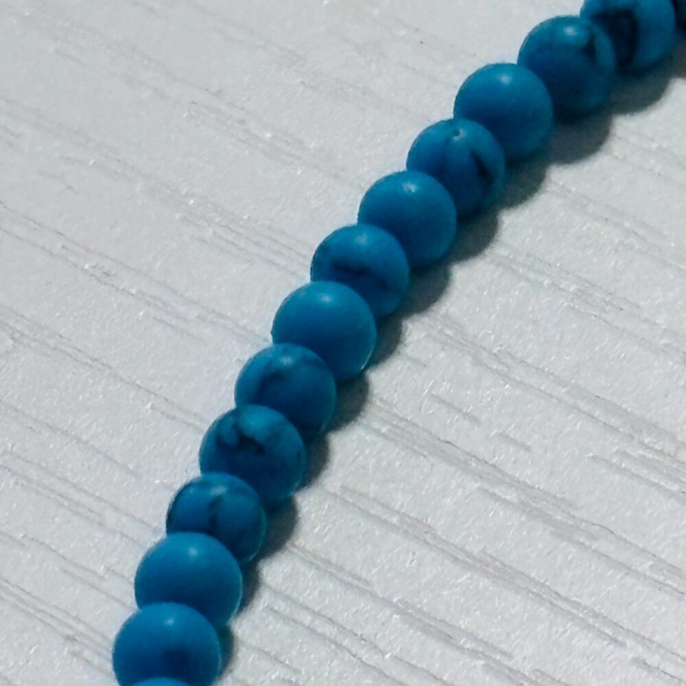 Turquoise Bead Choker Necklace Minimalist 16” Toggle Clasp - Picture 10 of 12